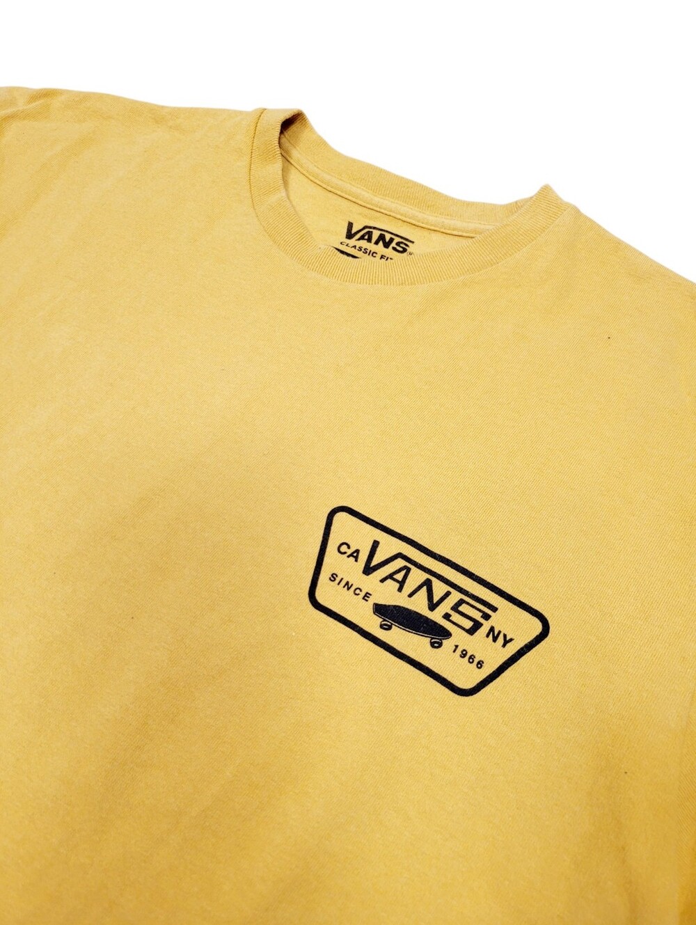 Vans Yellow & Black Classic Logo Tee T-shirt Top Size: M